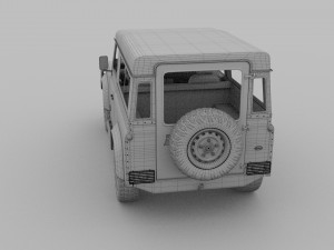land rover defender 90 station wagon w interior re 3D Model