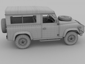 land rover defender 90 station wagon w interior re 3D Model