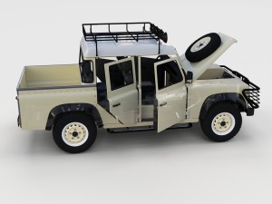 full land rover defender 110 double cab pick up re Model 3D