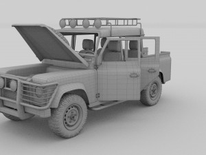 full land rover defender 110 double cab pick up re Model 3D