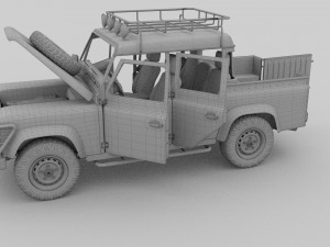 full land rover defender 110 double cab pick up re Model 3D