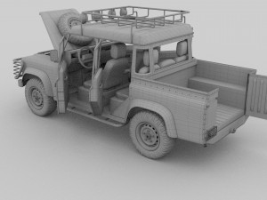 full land rover defender 110 double cab pick up re Model 3D