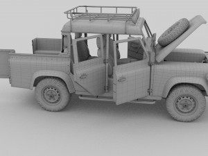 full land rover defender 110 double cab pick up re Model 3D