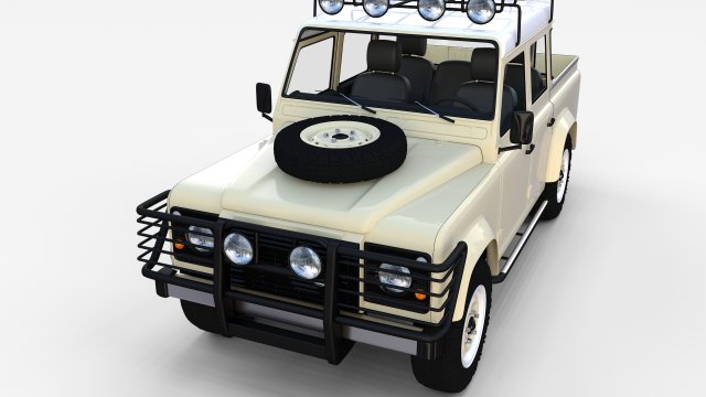 land rover defender 110 double cab pick up winter 3D Model .c4d .max .obj .3ds .fbx .stl .blend 