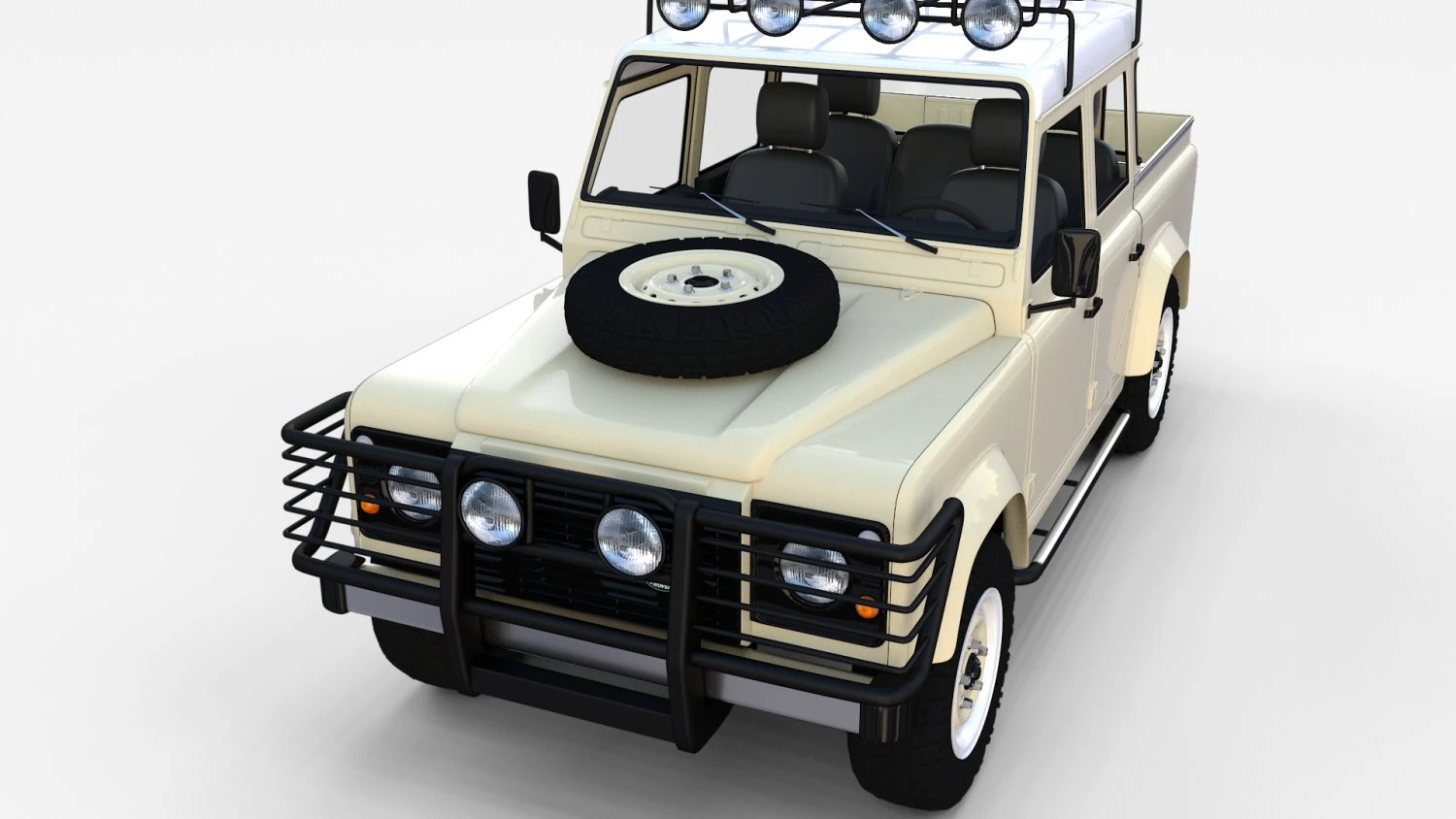land rover defender 110 double cab pick up winter 3D Model .c4d .max .obj .3ds .fbx .stl .blend 