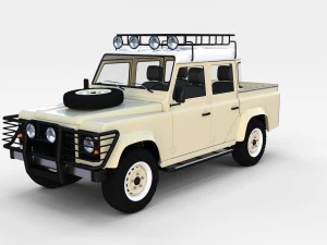 land rover defender 110 double cab pick up winter 3D Model