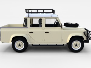 land rover defender 110 double cab pick up winter 3D Model