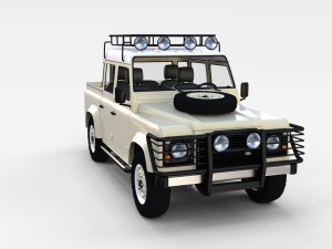 land rover defender 110 double cab pick up winter 3D Model