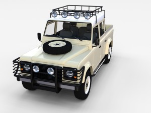 land rover defender 110 double cab pick up winter 3D Model