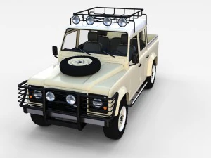 land rover defender 110 double cab pick up winter 3D Model