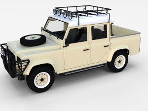 land rover defender 110 double cab pick up winter 3D Model