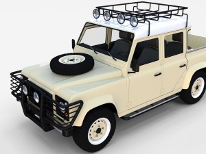 land rover defender 110 double cab pick up winter 3D Model
