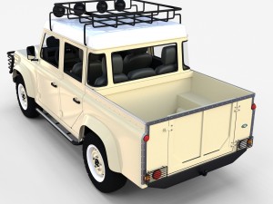 land rover defender 110 double cab pick up winter 3D Model