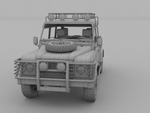 land rover defender 110 double cab pick up winter 3D Model