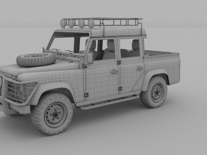 land rover defender 110 double cab pick up winter 3D Model