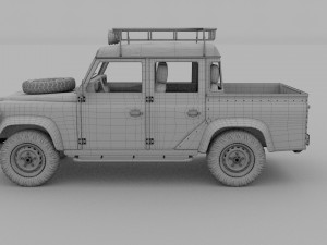 land rover defender 110 double cab pick up winter 3D Model