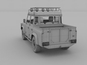land rover defender 110 double cab pick up winter 3D Model
