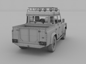 land rover defender 110 double cab pick up winter 3D Model