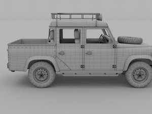 land rover defender 110 double cab pick up winter 3D Model