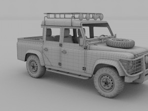 land rover defender 110 double cab pick up winter 3D Model