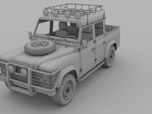 land rover defender 110 double cab pick up winter 3D Model