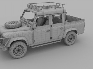 land rover defender 110 double cab pick up winter 3D Model