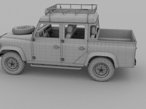 land rover defender 110 double cab pick up winter 3D Model