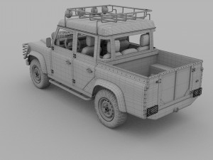 land rover defender 110 double cab pick up winter 3D Model
