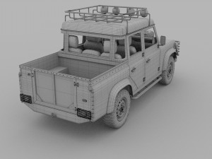 land rover defender 110 double cab pick up winter 3D Model
