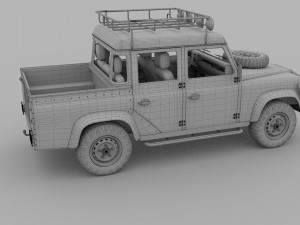 land rover defender 110 double cab pick up winter 3D Model