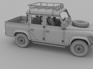 land rover defender 110 double cab pick up winter 3D Model