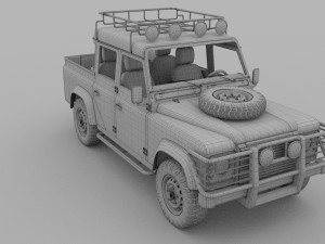 land rover defender 110 double cab pick up winter 3D Model