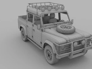 land rover defender 110 double cab pick up winter 3D Model