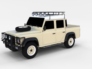 land rover defender 110 double cab pick up rev 3D 模型