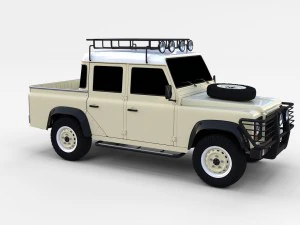 land rover defender 110 double cab pick up rev 3D Model