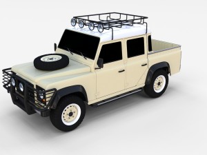 land rover defender 110 double cab pick up rev 3D 模型