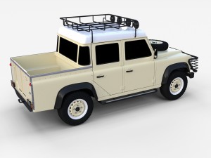 land rover defender 110 double cab pick up rev 3D 模型