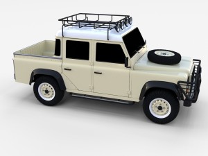 land rover defender 110 double cab pick up rev 3D 模型