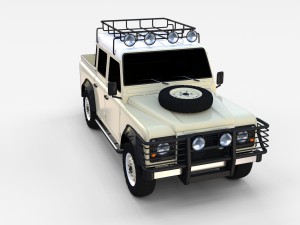 land rover defender 110 double cab pick up rev 3D 模型