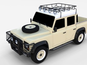 land rover defender 110 double cab pick up rev 3D 模型