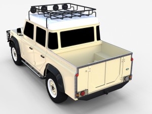 land rover defender 110 double cab pick up rev 3D 模型