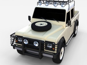 land rover defender 110 double cab pick up rev 3D 模型