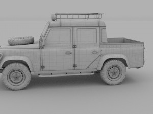 land rover defender 110 double cab pick up rev 3D 模型