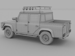 land rover defender 110 double cab pick up rev 3D 模型