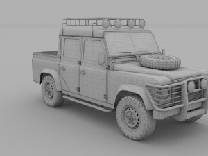 land rover defender 110 double cab pick up rev 3D 模型