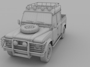 land rover defender 110 double cab pick up rev 3D 模型