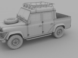 land rover defender 110 double cab pick up rev 3D 模型