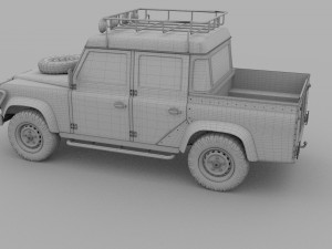 land rover defender 110 double cab pick up rev 3D 模型