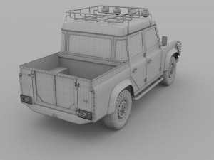 land rover defender 110 double cab pick up rev 3D 模型