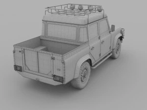 land rover defender 110 double cab pick up rev 3D Model